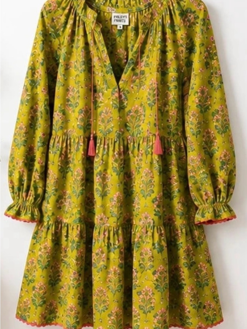 Green FLORAL TIERED DRESS